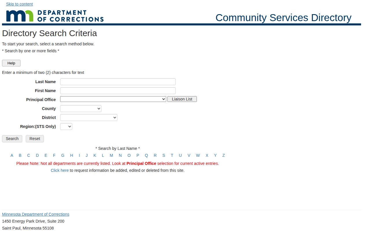 Rock County parole and probation Minnesota community supervision directory